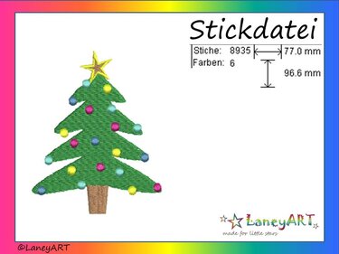 Stickdatei "Weihnachtsbaum - Christbaum" Pes Format (Deco, Brother, Babylock)  - Sticken
