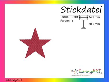 Stickdatei "Stern" Pes Format (Deco, Brother, Babylock)  - Sticken