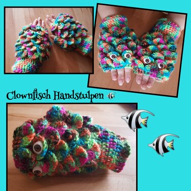 Clownfisch Handstulpen  - Häkeln