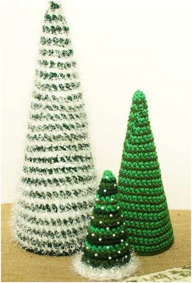 3 size Cone Christmas Tree Crochet Patterns