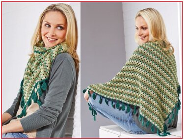 Tuch "Wald" Häkeln mit Blätterranken
