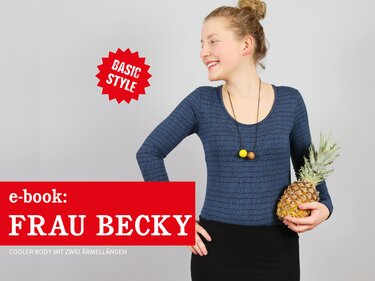 FrauBECKY Body mit großem Rundhalsausschnitt