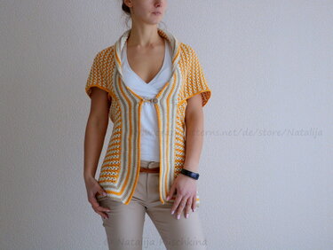 Elegante Weste für Damen - Häkelanleitung in Gr. 32-52.