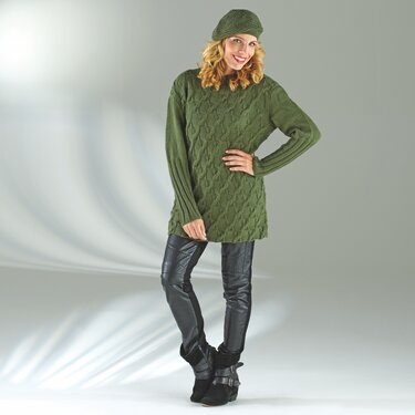 Strickanleitung Damenpullover "Cablé Roma" 756014