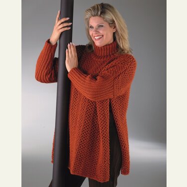 Strickanleitung Damenponchopullover "Sporty" 753102
