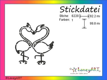 Stickdatei "Flamingo Love" - Sticken