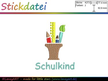 Stickdatei "Schulkind" - Sticken