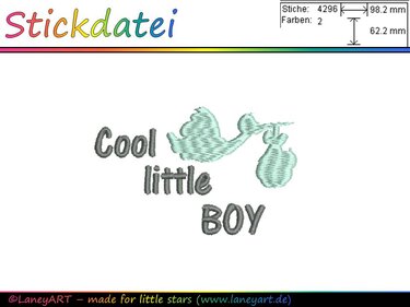 Stickdatei "Storch Baby Boy"