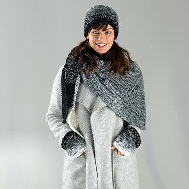 Strickanleitung Dreiecktuch, Mütze und Armstulpen "Rosita" 758096