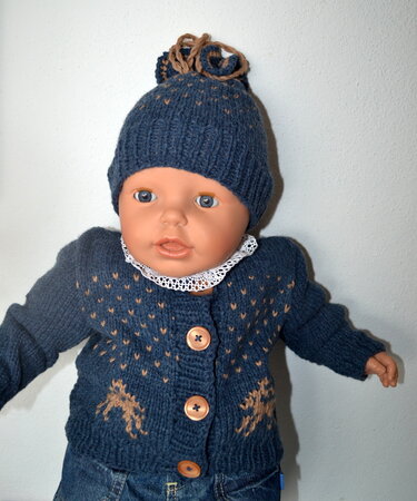 Baby Trachten Jacke mit Mütze * Hirsch * 3 Größen - Stricken