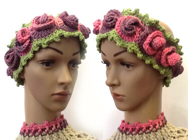 ♥  Stirnband Rosenknospen ♥ - Häkeln