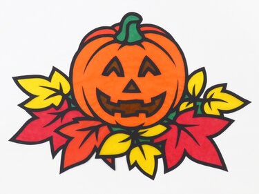 Fensterbild – Halloween-Kürbis – Bastelvorlagen mit Anleitung - Basteln