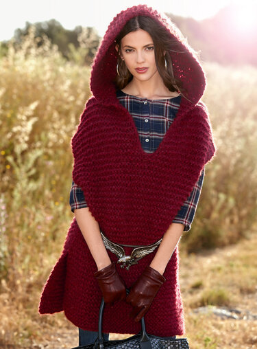 Gestrickter Kapuzenponcho Insa