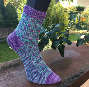 Socken Windows mit Hebemaschen - Stricken