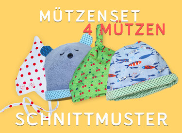 Mützenset Baby/Kind - Nähanleitung + Schnittmuster
