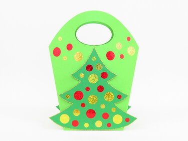 Geschenktasche mit Weihnachtsbäumchen – Bastelvorlagen und Anleitung - Basteln