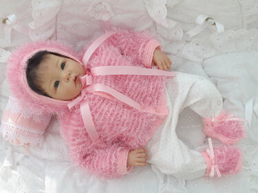 Strickanleitung Babygarnitur Modell Peper Gr. 56 für Baby