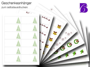 DIY Geschenkanhänger Weihnachten, PDF zum selbst ausdrucken - Basteln