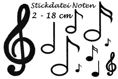 Stickdatei Noten Notenschlüssel - Sticken