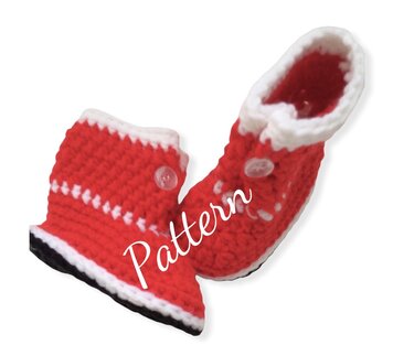 Crochet Baby Boots for beginner pattern, unisex, 2 sizes