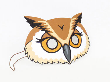 Halbmaske – Eule – Druckvorlage und Bastelanleitung