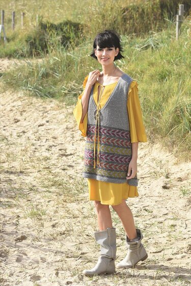 Gestrickte Tunika mit Ethnomuster - Stricken