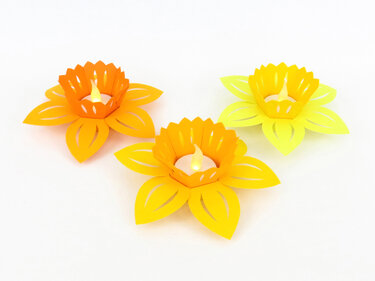 Teelichthalter – Narzisse – Bastelanleitung und Vorlagen