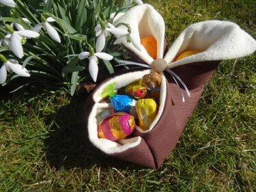 Eierkörbchen Osterkörbchen Hase nähen