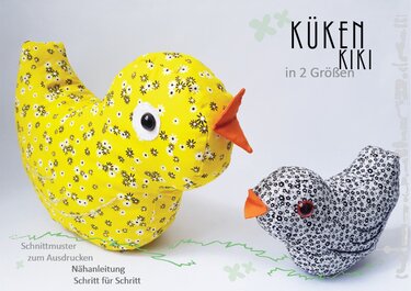 Schnittmuster/Nähanleitung Stofftier Osterküken "KIKI"