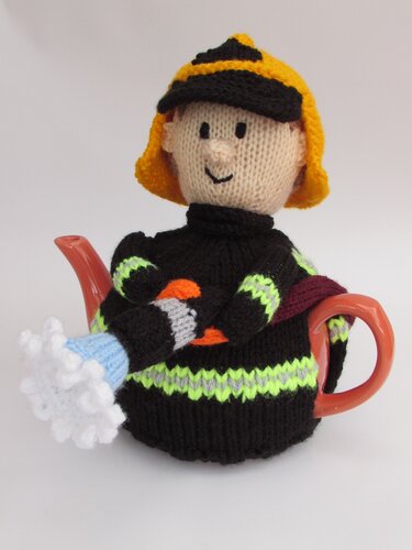 Firefighter Tea Cosy - Knitting