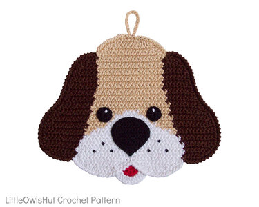 161 Crochet Pattern - Dog Potholder or decor  - Amigurumi PDF file by Zabelina CP