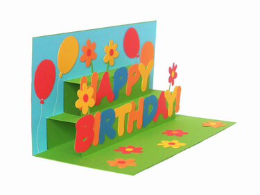 Pop-up-Geburtstagskarte – Bastelvorlagen und Anleitung - Basteln