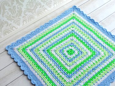 Häkelanleitung Viereckiger bunter Teppich in beliebiger Größe