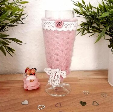 Häkelanleitung Sektglas-Hülle