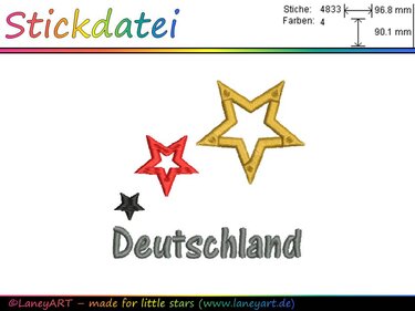 Stickdatei "Deutschland - Sterne" - Sticken
