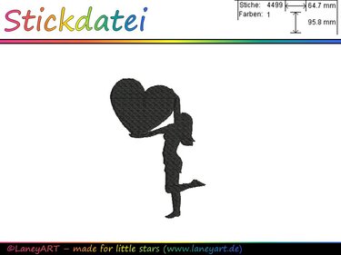 Stickdatei "Frau mit Herz" - Sticken