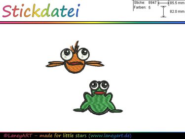 Stickdatei "Fisch & Frosch" - Sticken