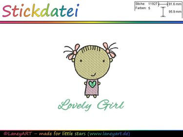 Stickdatei "Mädchen - Lovely Girl" - Sticken