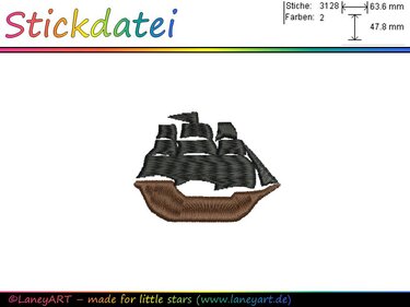 Stickdatei "Piratenschiff" - Sticken