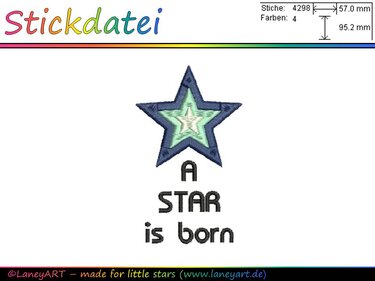 Stickdatei "A Star is born / Stern"