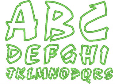 Stickdatei Buchstaben Alphabet 3 5 7 10 cm - Sticken