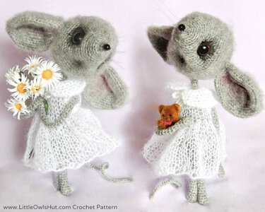 097 Crochet Pattern  + Knitting (dress) - Mouse Sofia - Amigurumi PDF file by Pertseva CP