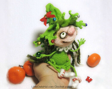 064 Crochet Pattern - Doll Marie the Christmas tree - Amigurumi PDF file by Pertseva CP