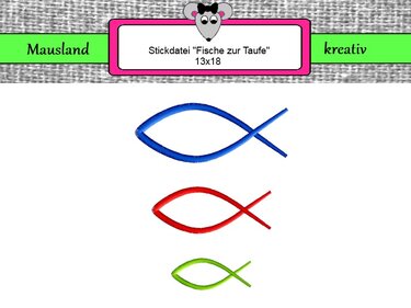 Stickdatei "Fische zur Taufe" 13x18 - Sticken
