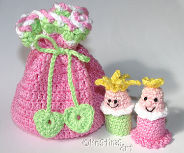 Häkelanleitung 2 Schatzbeutel - 3 Fingerpuppen - Pirat und Prinzessin