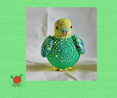 Wellensittich mit Beleuchtung, Häkelanleitung in Deutsch