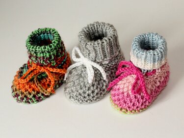 Strickanleitung Babyschuhe, Baby-Booties, Sohlenlänge ca. 9,5 cm  #219
