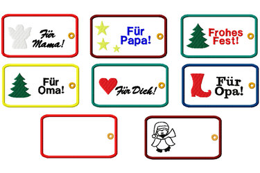 Stickdatei Applikation "Anhänger" Rahmen ab 10 cm x 10 cm - Sticken