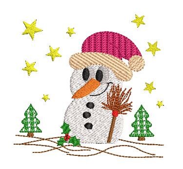 Stickdatei Schneemann Vollstick 10x10cm - Sticken