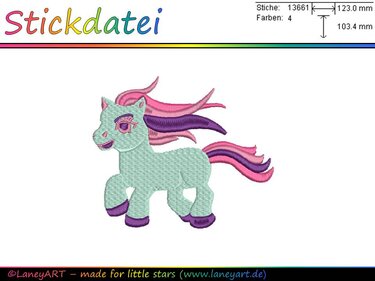 Stickdatei "Pony" - Format: DST & PES - Sticken